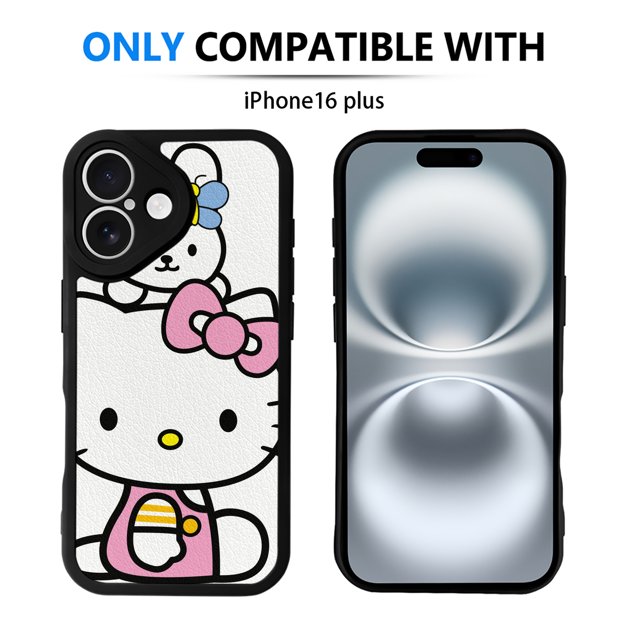 （画像用） Hello Kitty ハローキティ 【iPhone 16シリーズ対応】シリコンスマホケース（レザー調） 材質：シリコン